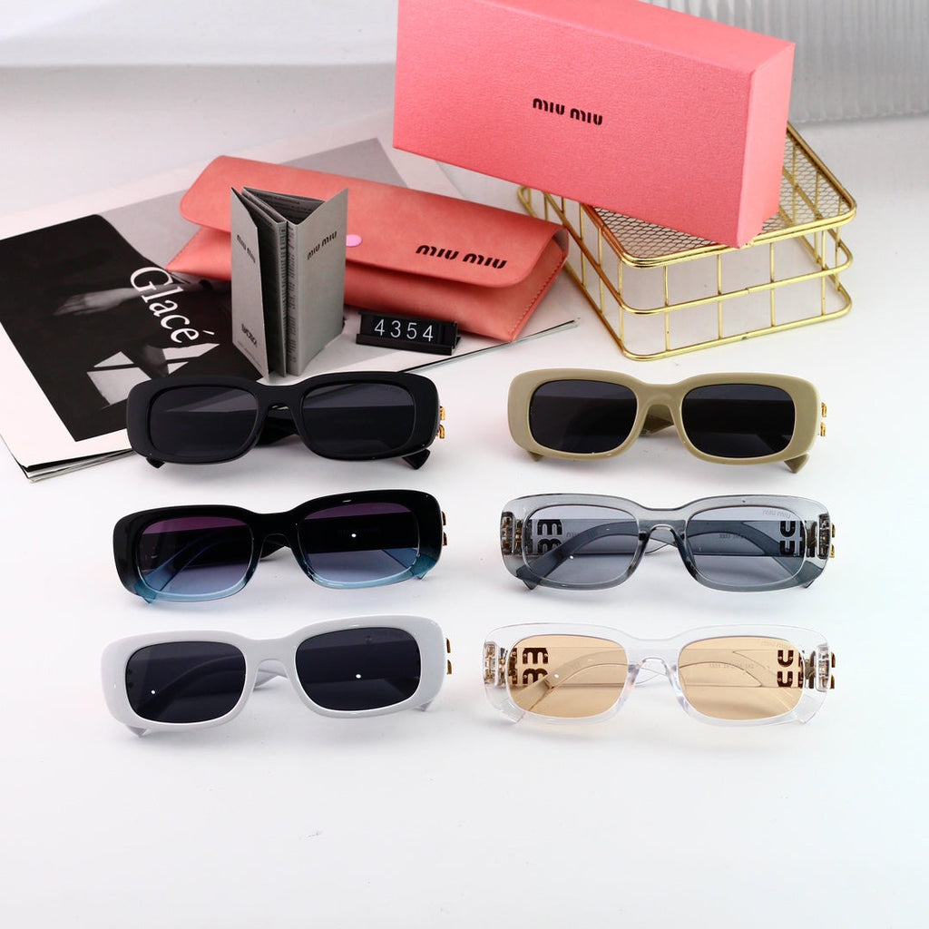 MIU MIU Rectangular Metal Sunglasses | Luxury UV400 Designer Eyewear