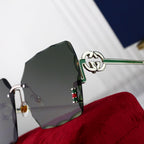 GUCCI Rimless Square Polarized Sunglasses | Luxury UV400 Eyewear