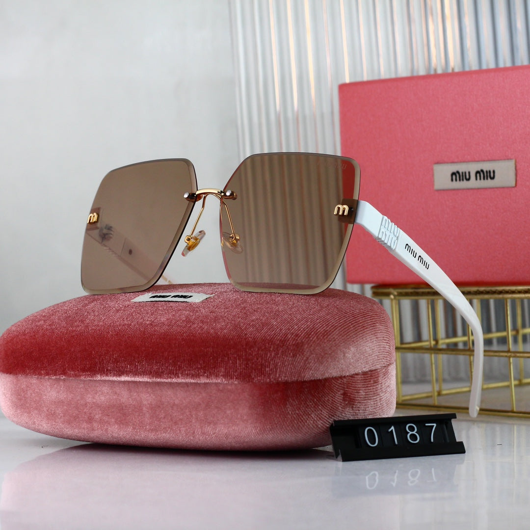 MIU MIU Rimless Square Polarized Sunglasses | Luxury UV400 Eyewear