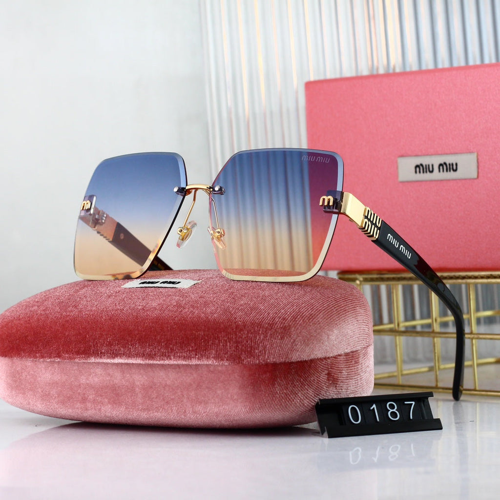 MIU MIU Rimless Square Polarized Sunglasses | Luxury UV400 Eyewear