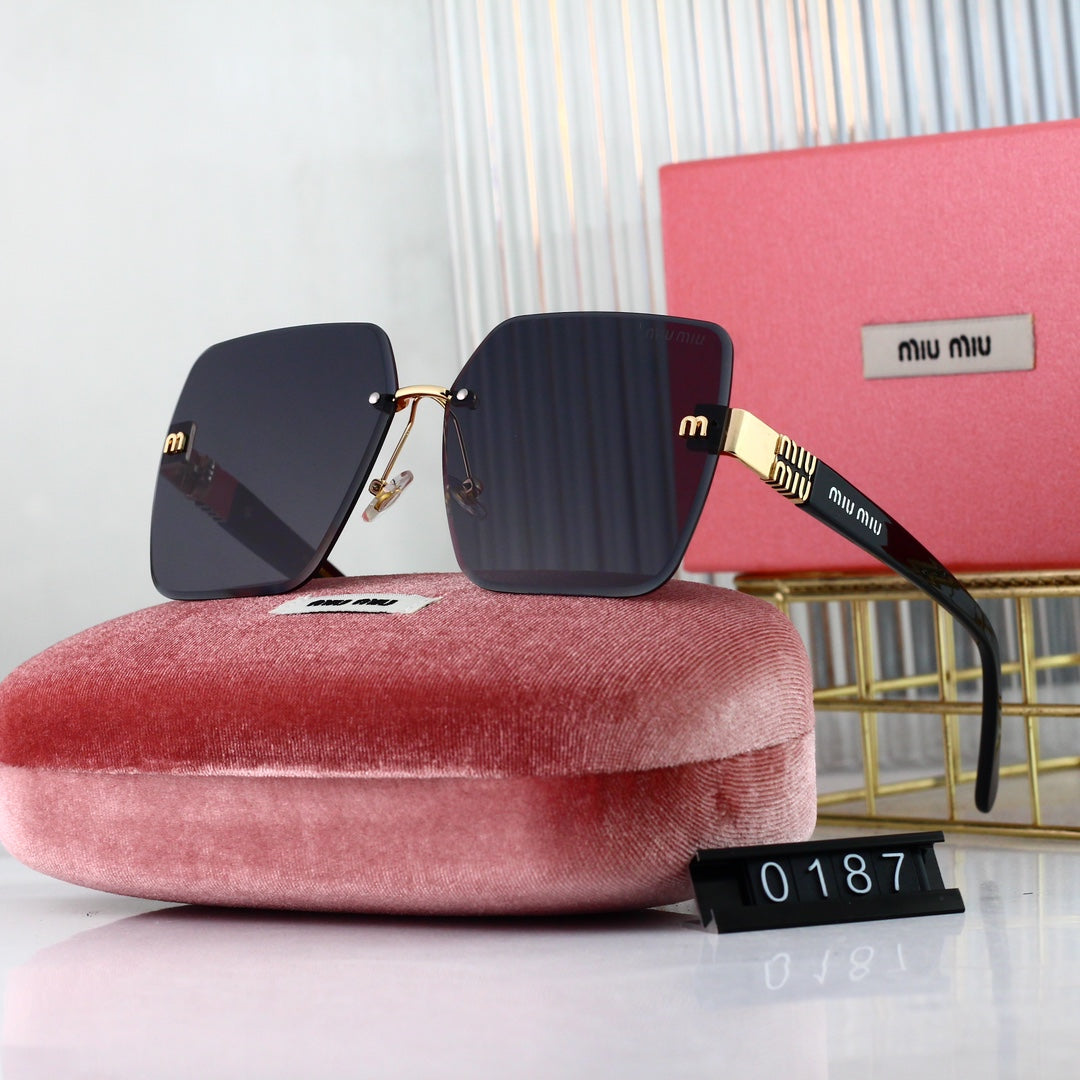 MIU MIU Rimless Square Polarized Sunglasses | Luxury UV400 Eyewear