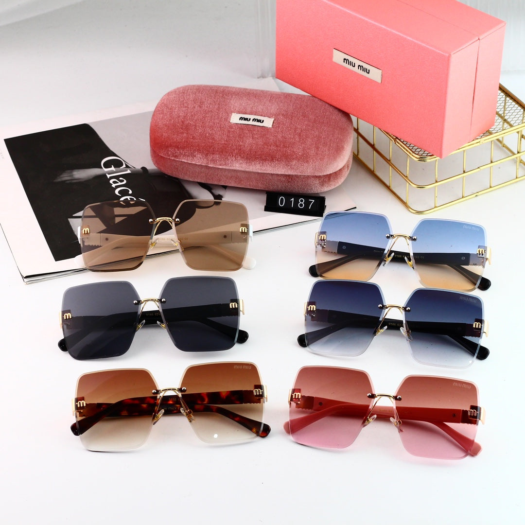 MIU MIU Rimless Square Polarized Sunglasses | Luxury UV400 Eyewear