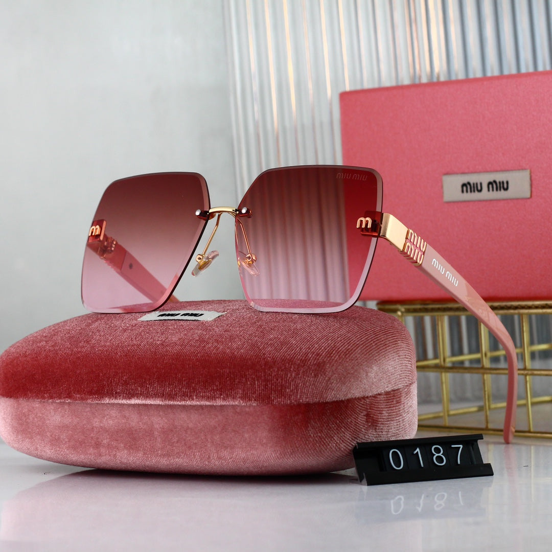 MIU MIU Rimless Square Polarized Sunglasses | Luxury UV400 Eyewear