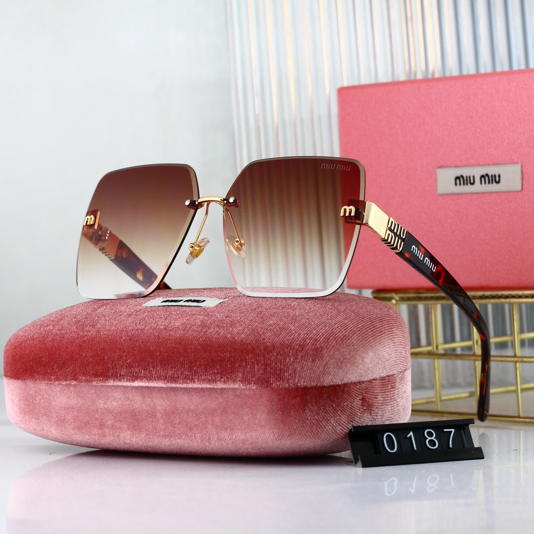 MIU MIU Rimless Square Polarized Sunglasses | Luxury UV400 Eyewear