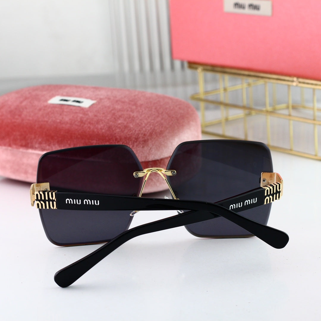 MIU MIU Rimless Square Polarized Sunglasses | Luxury UV400 Eyewear