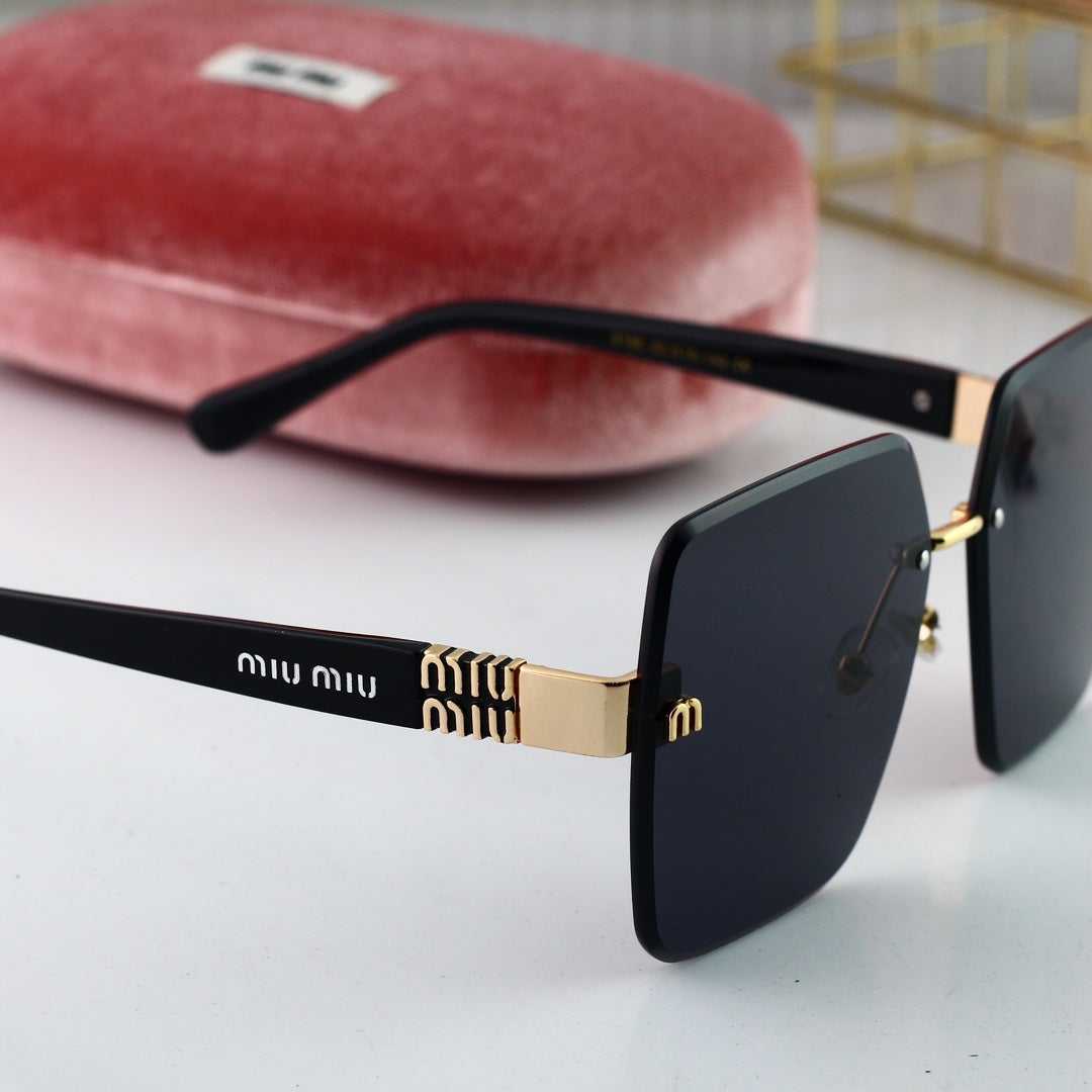 MIU MIU Rimless Square Polarized Sunglasses | Luxury UV400 Eyewear