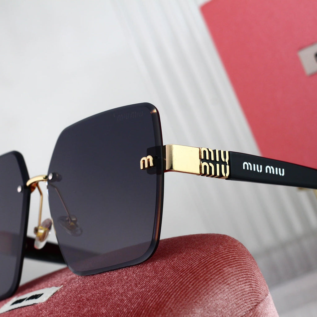 MIU MIU Rimless Square Polarized Sunglasses | Luxury UV400 Eyewear