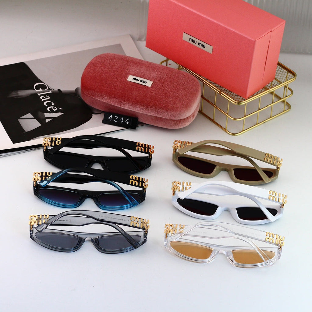 MIU MIU Narrow Rectangular Polarized Sunglasses | Luxury UV400 Eyewear