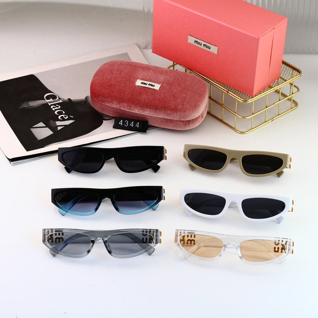 MIU MIU Narrow Rectangular Polarized Sunglasses | Luxury UV400 Eyewear