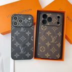 Louis Vuitton iPhone 18 Pro Case MagSafe – Classic Monogram Leather Dark