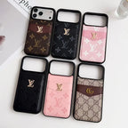 Louis Vuitton iPhone 18 Pro Case with Card Holder – Classic Monogram Leather