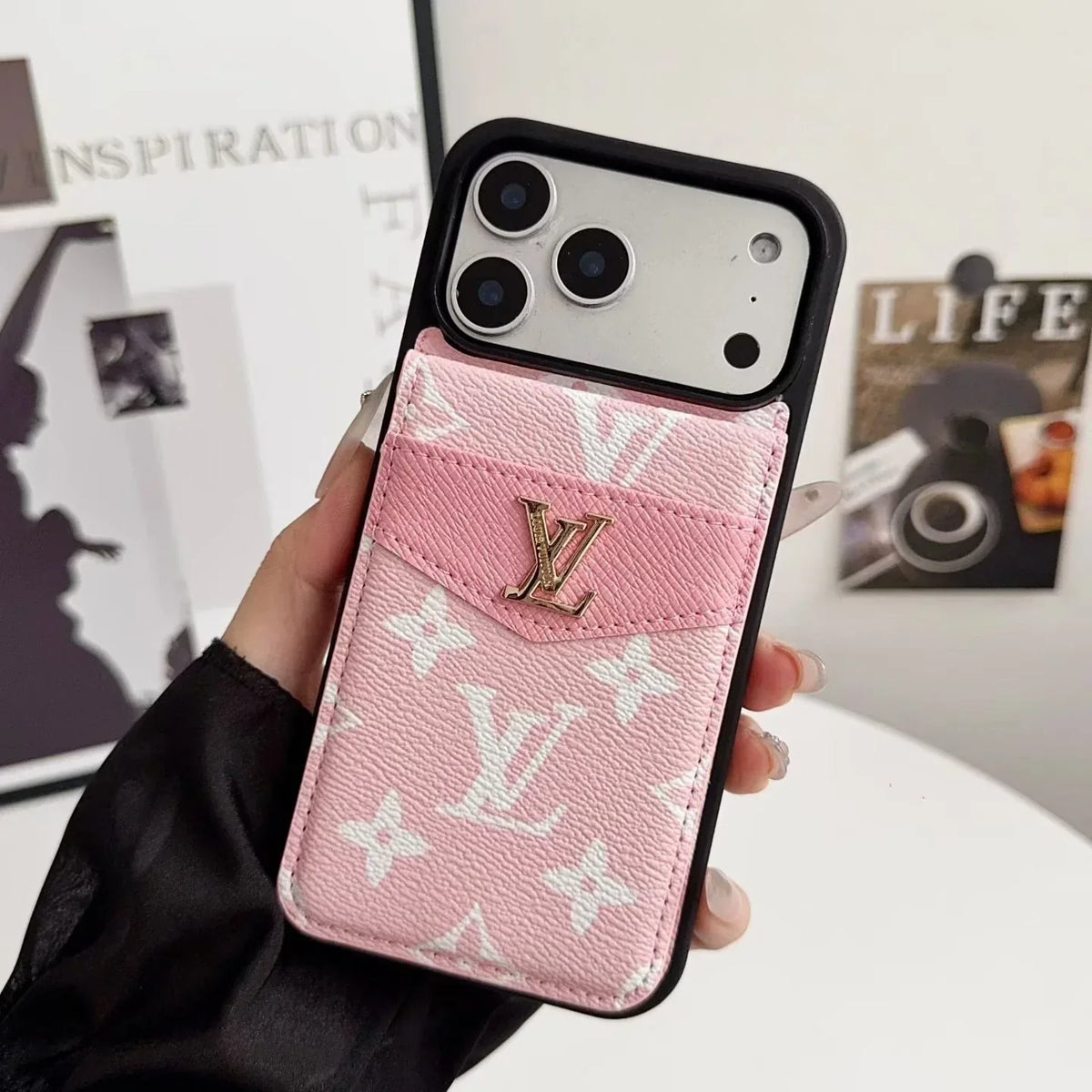 Louis Vuitton iPhone 18 Pro Case with Card Holder – Classic Monogram Leather