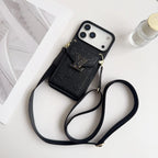 Louis Vuitton iPhone 18 Pro Case with Card Holder & Strap – Monogram Leather Wallet
