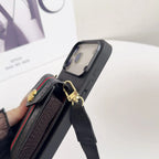 Gucci iPhone 17 Pro Max Case with Card Holder & Strap - GG Leather Wallet