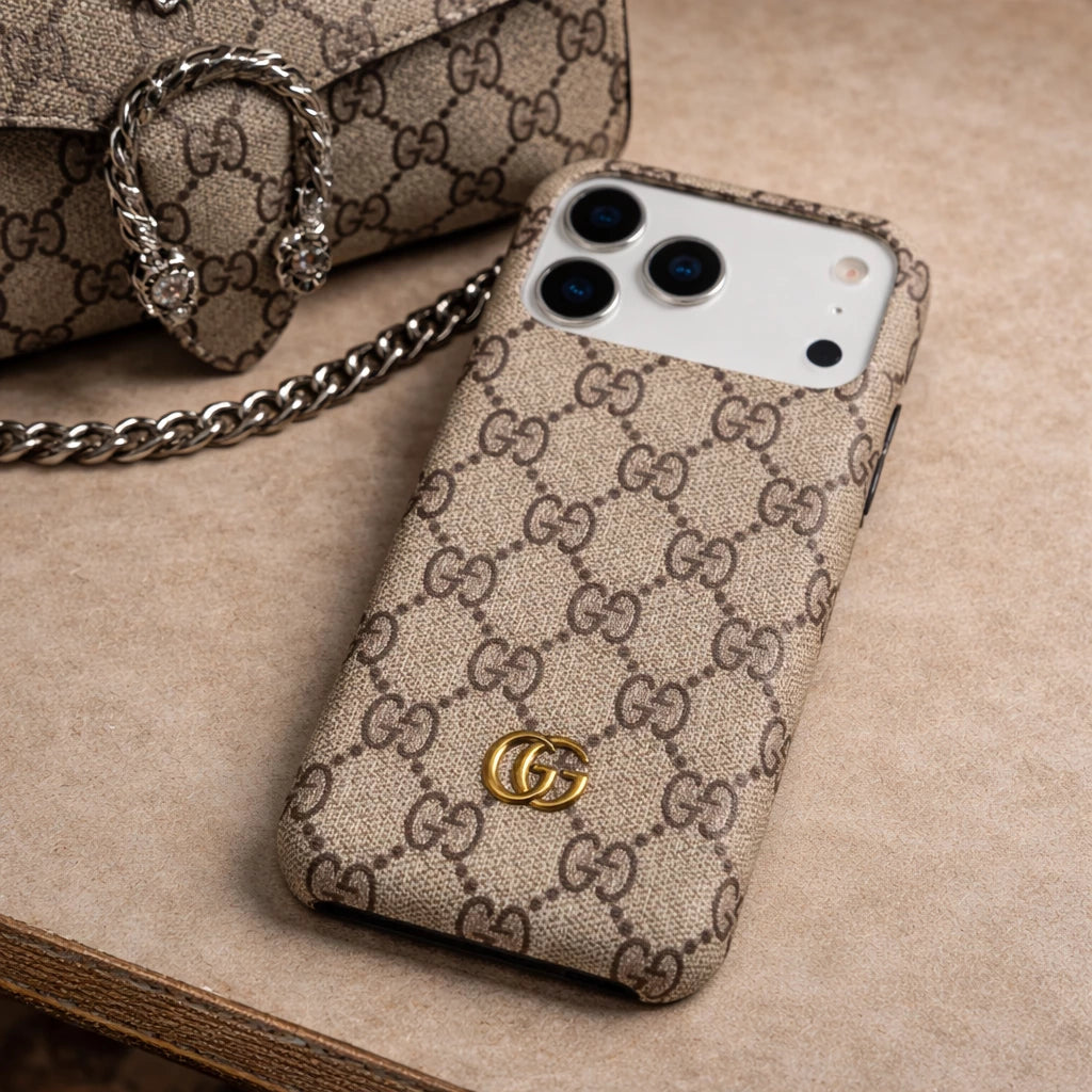 Ophidia Gucci iPhone 17 Pro Max Case - Beige GG Canvas Pattern