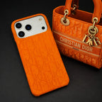 Oblique Dior iPhone 18 Pro Case – Orange Luxury Dior iPhone Case