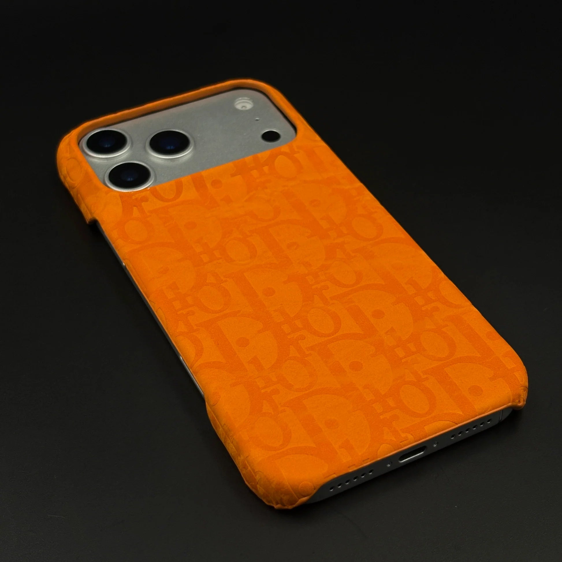 Oblique Dior iPhone 17 Pro Max Case - Orange Luxury Dior iPhone Case