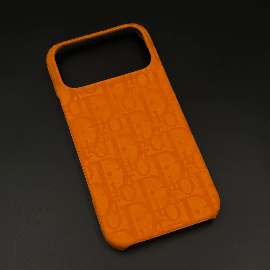Oblique Dior iPhone 18 Pro Max Case – Orange Luxury Dior iPhone Case