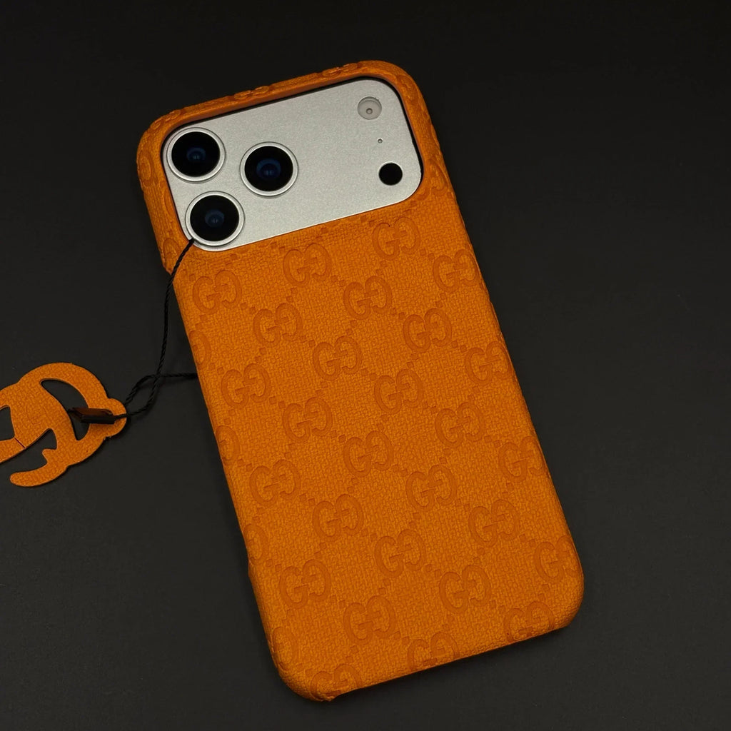 Orange Gucci iPhone 18 Pro Case Monogram – Luxury Gucci iPhone Case