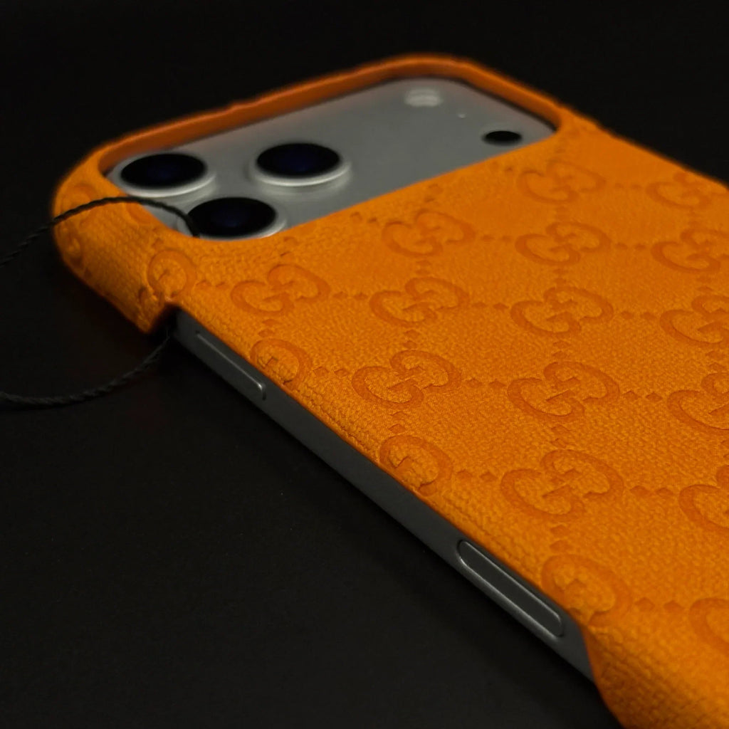 Orange Gucci iPhone 18 Pro Max Case Monogram – Luxury Gucci iPhone Case