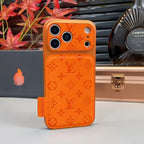 Louis Vuitton iPhone 18 Pro Leather Case – Luxury Designer Protective Cover – Gray