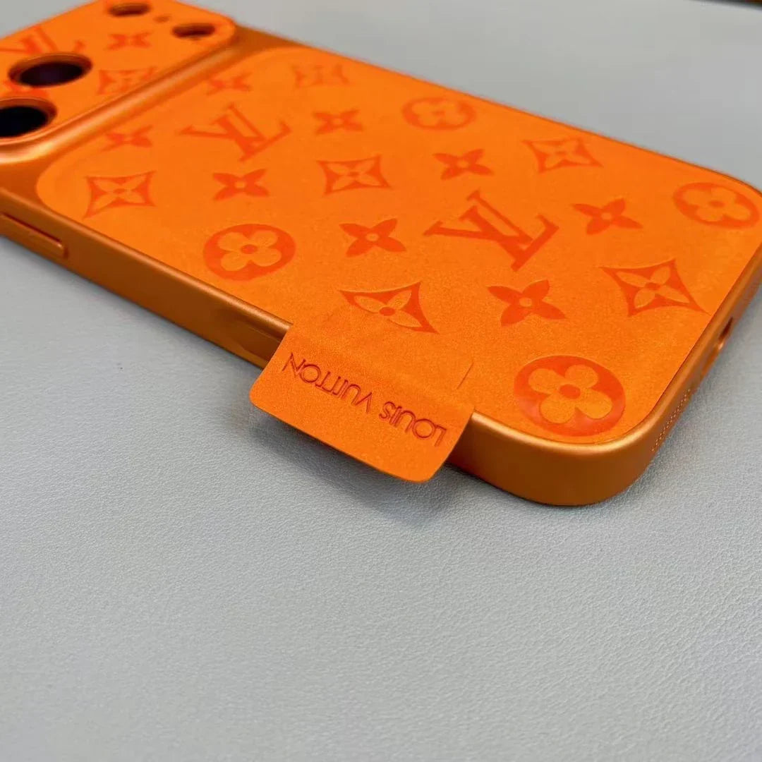 Louis Vuitton iPhone 18 Pro Max Leather Case – Luxury Designer Protective Cover – Gray