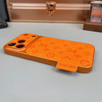 Louis Vuitton iPhone 18 Pro Leather Case – Luxury Designer Protective Cover – Gray