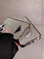 Crystal Prada iPhone 18 Pro Case – Luxury Rhinestone Prada Phone Case Clear