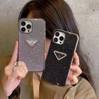 Crystal Prada iPhone 18 Pro Case – Luxury Rhinestone Prada Phone Case Clear