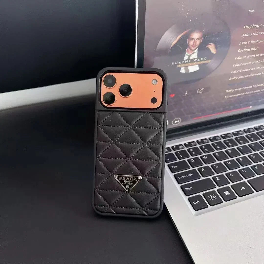 Prada iPhone 18 Pro Max / iPhone 17 Pro Case – Luxury Designer Leather Case Pink
