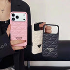 Prada iPhone 18 Pro Max / iPhone 17 Pro Case – Luxury Designer Leather Case Pink