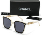 Chanel Oversized Rectangular Polarized Sunglasses with Gold Letter Temples