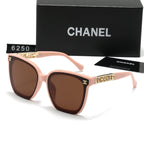 Chanel Oversized Rectangular Polarized Sunglasses with Gold Letter Temples