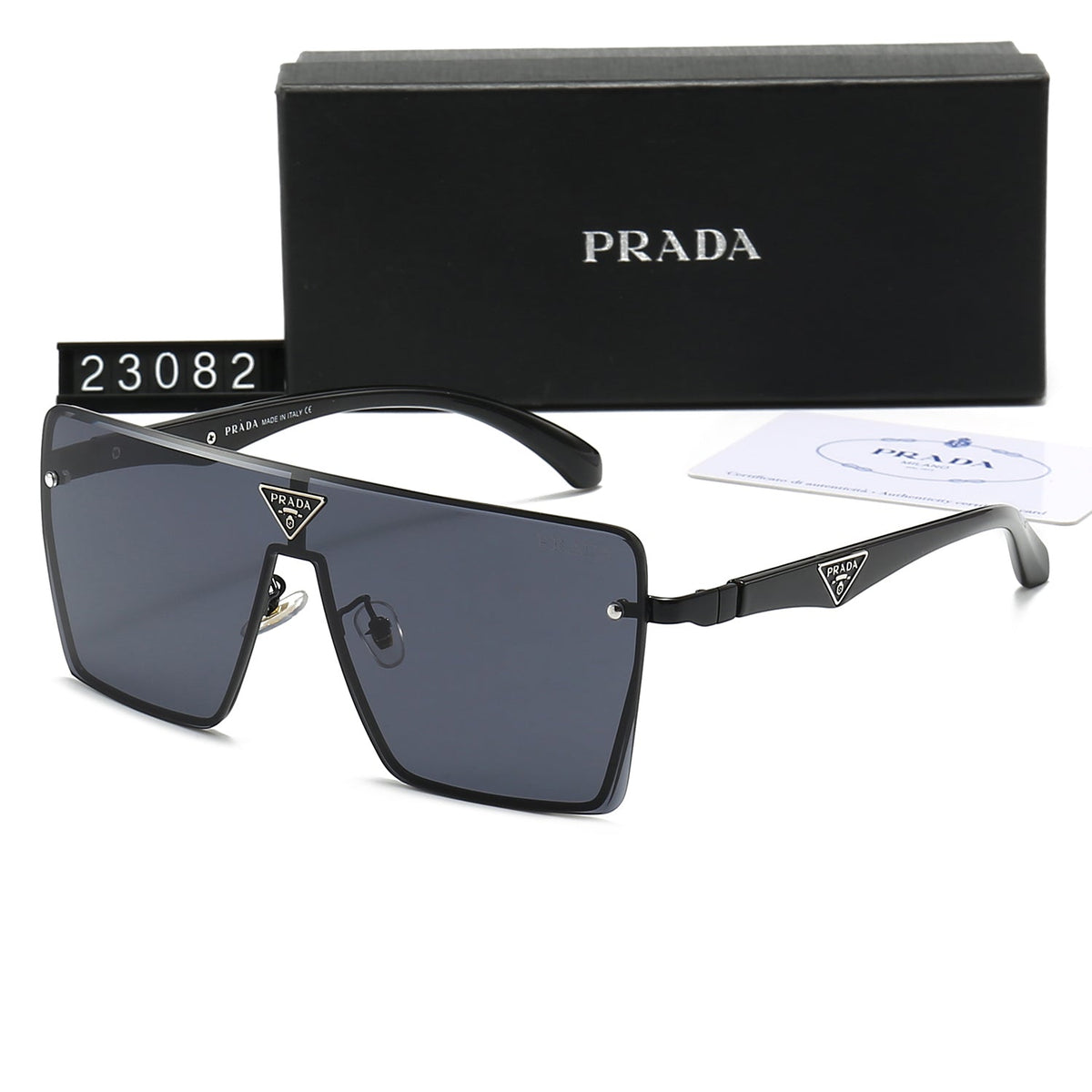 Prada Triangle Logo Square Polarized Sunglasses