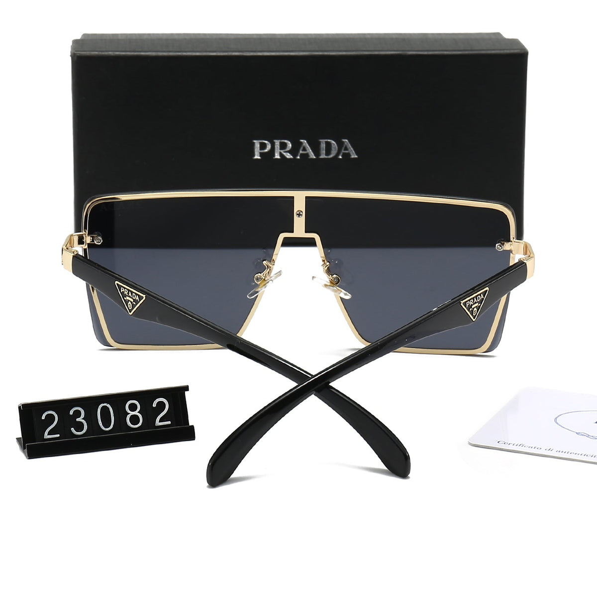 Prada Triangle Logo Square Polarized Sunglasses