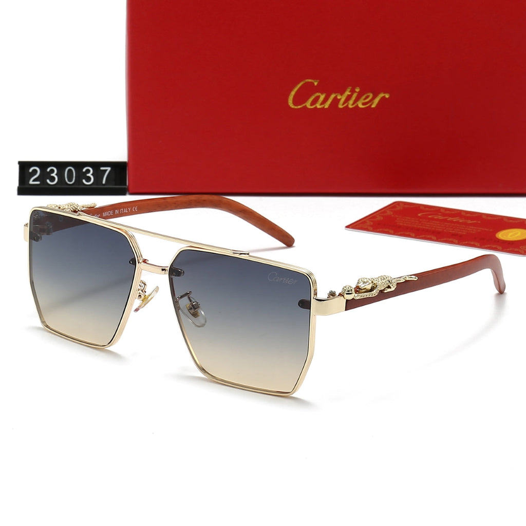 Cartier Double Bridge Rectangular Polarized Sunglasses