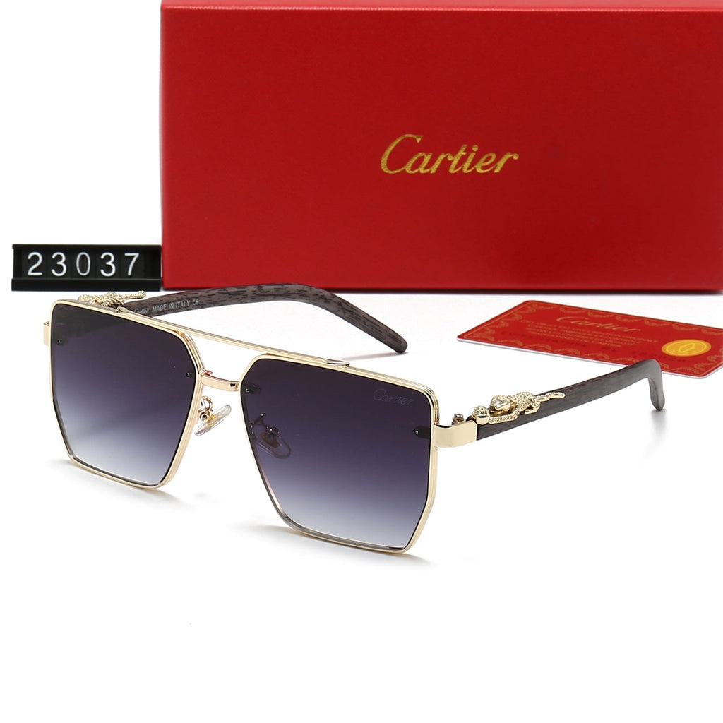 Cartier Double Bridge Rectangular Polarized Sunglasses
