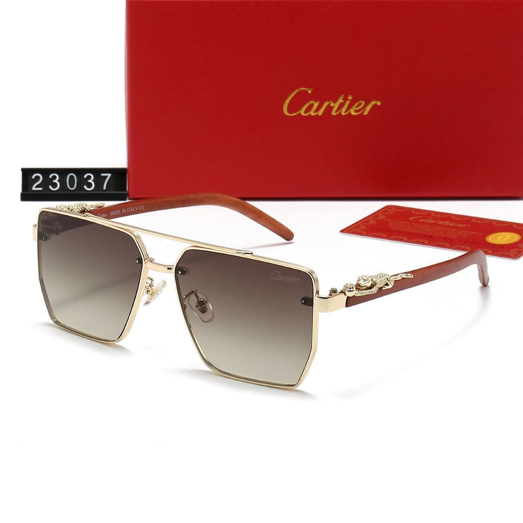 Cartier Double Bridge Rectangular Polarized Sunglasses