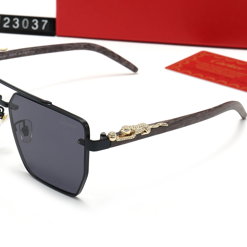 Cartier Double Bridge Rectangular Polarized Sunglasses