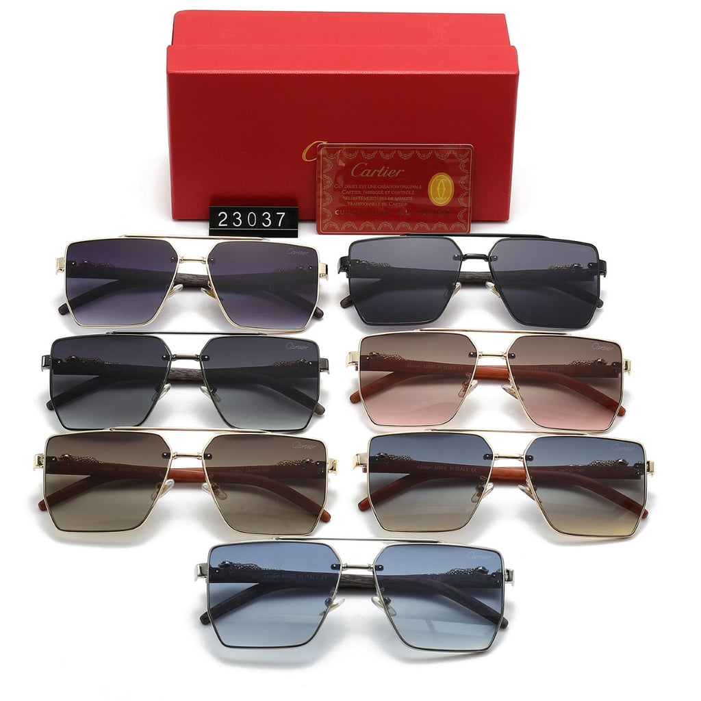 Cartier Double Bridge Rectangular Polarized Sunglasses