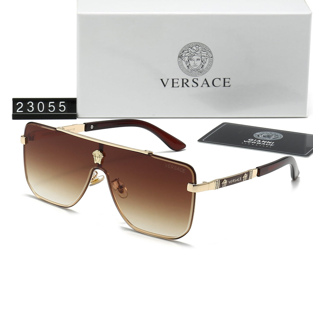Versace Medusa Oversized Aviator Polarized Sunglasses