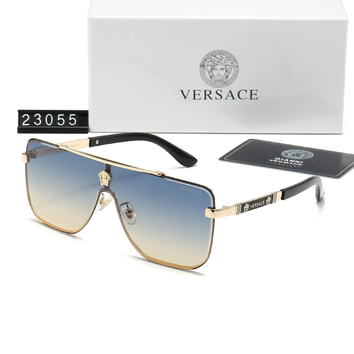 Versace Medusa Oversized Aviator Polarized Sunglasses