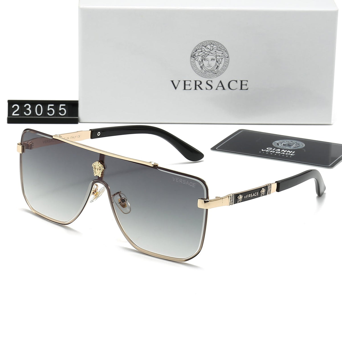 Versace Medusa Oversized Aviator Polarized Sunglasses