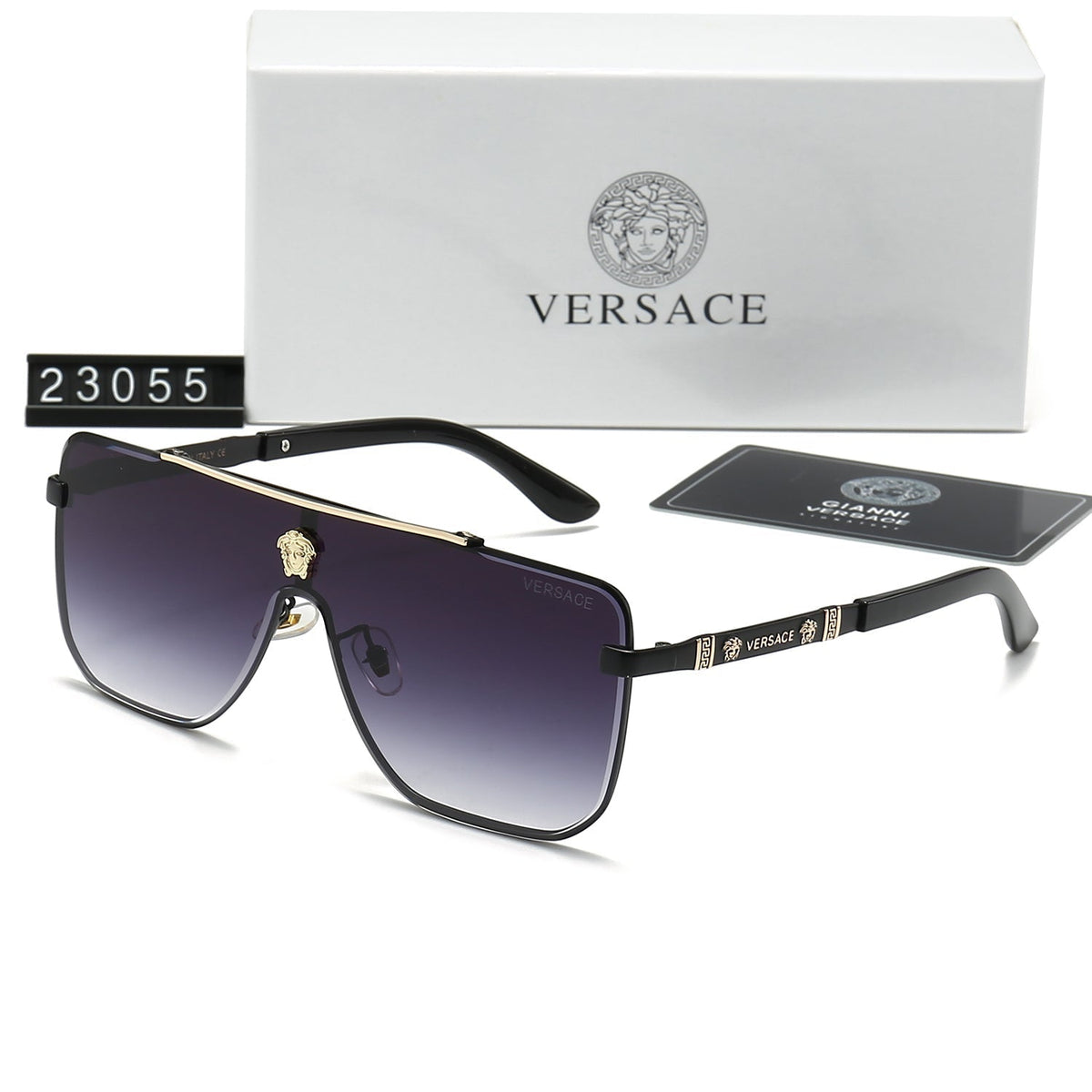 Versace Medusa Oversized Aviator Polarized Sunglasses