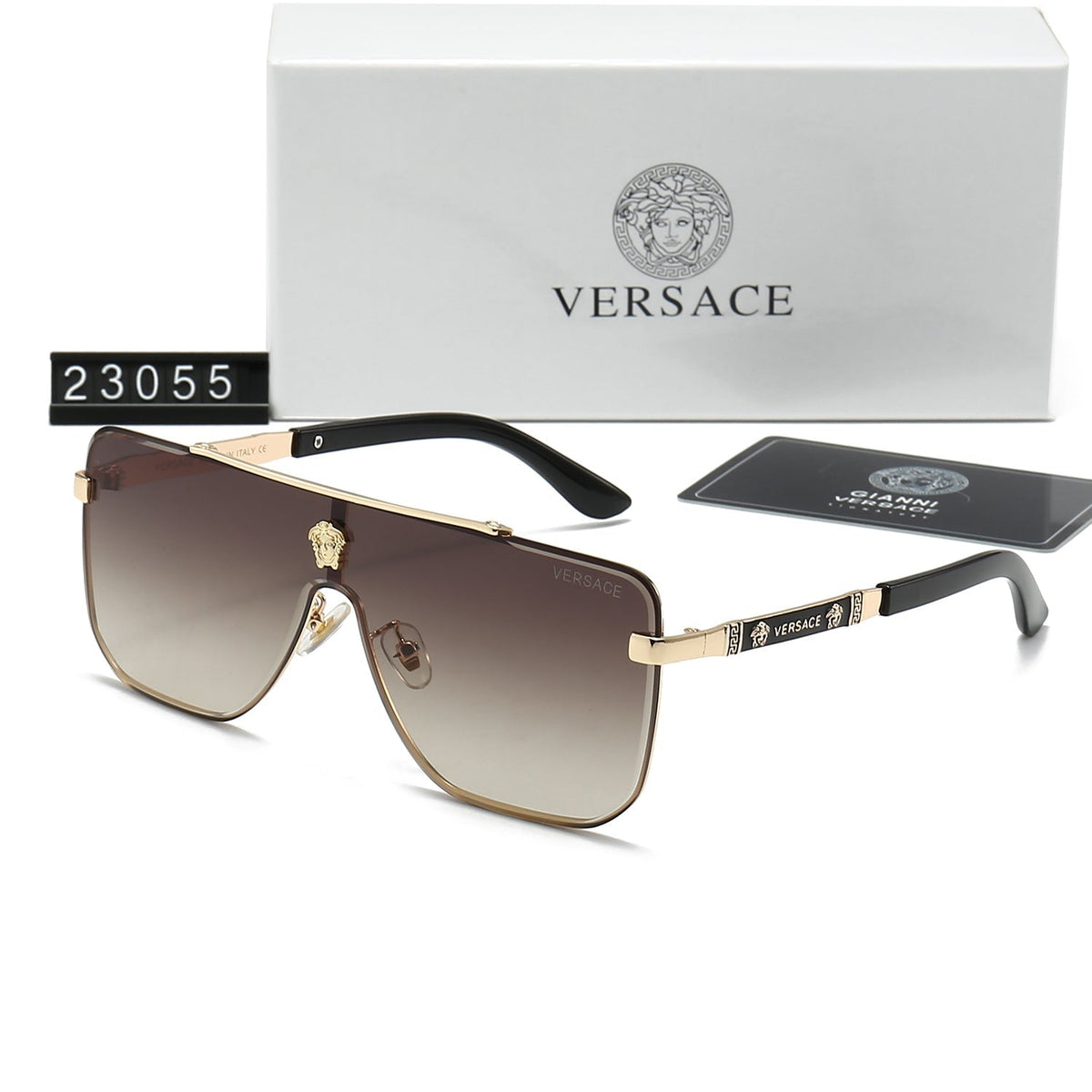 Versace Medusa Oversized Aviator Polarized Sunglasses