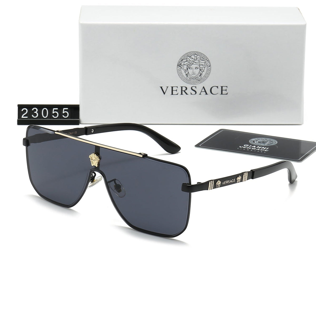 Versace Medusa Oversized Aviator Polarized Sunglasses