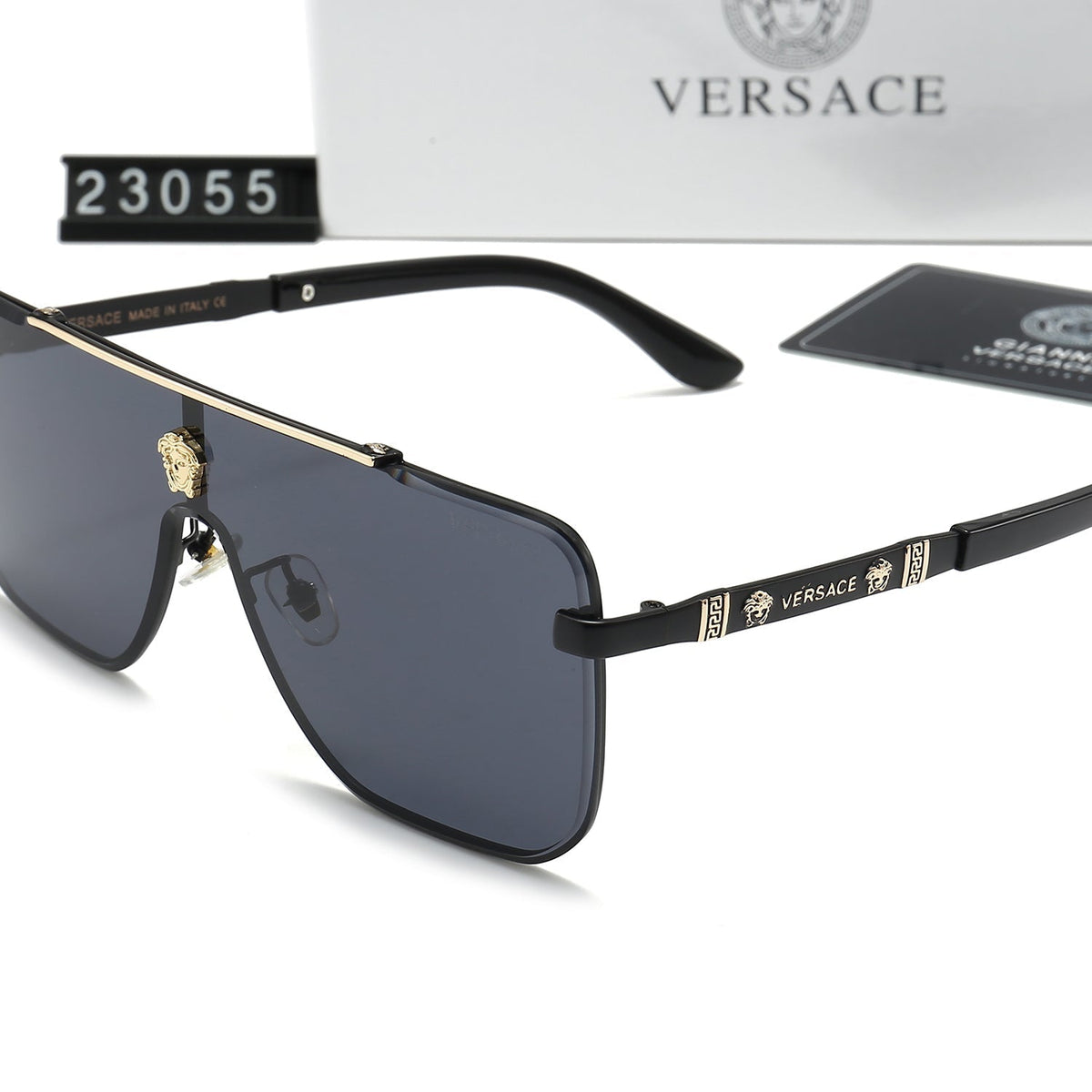 Versace Medusa Oversized Aviator Polarized Sunglasses