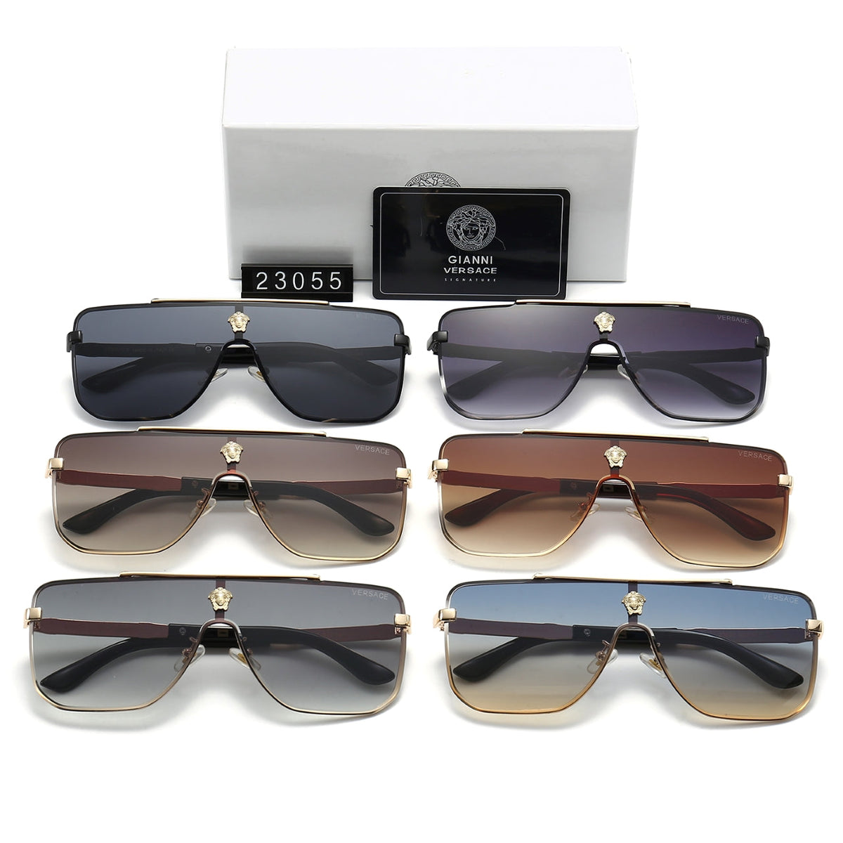 Versace Medusa Oversized Aviator Polarized Sunglasses
