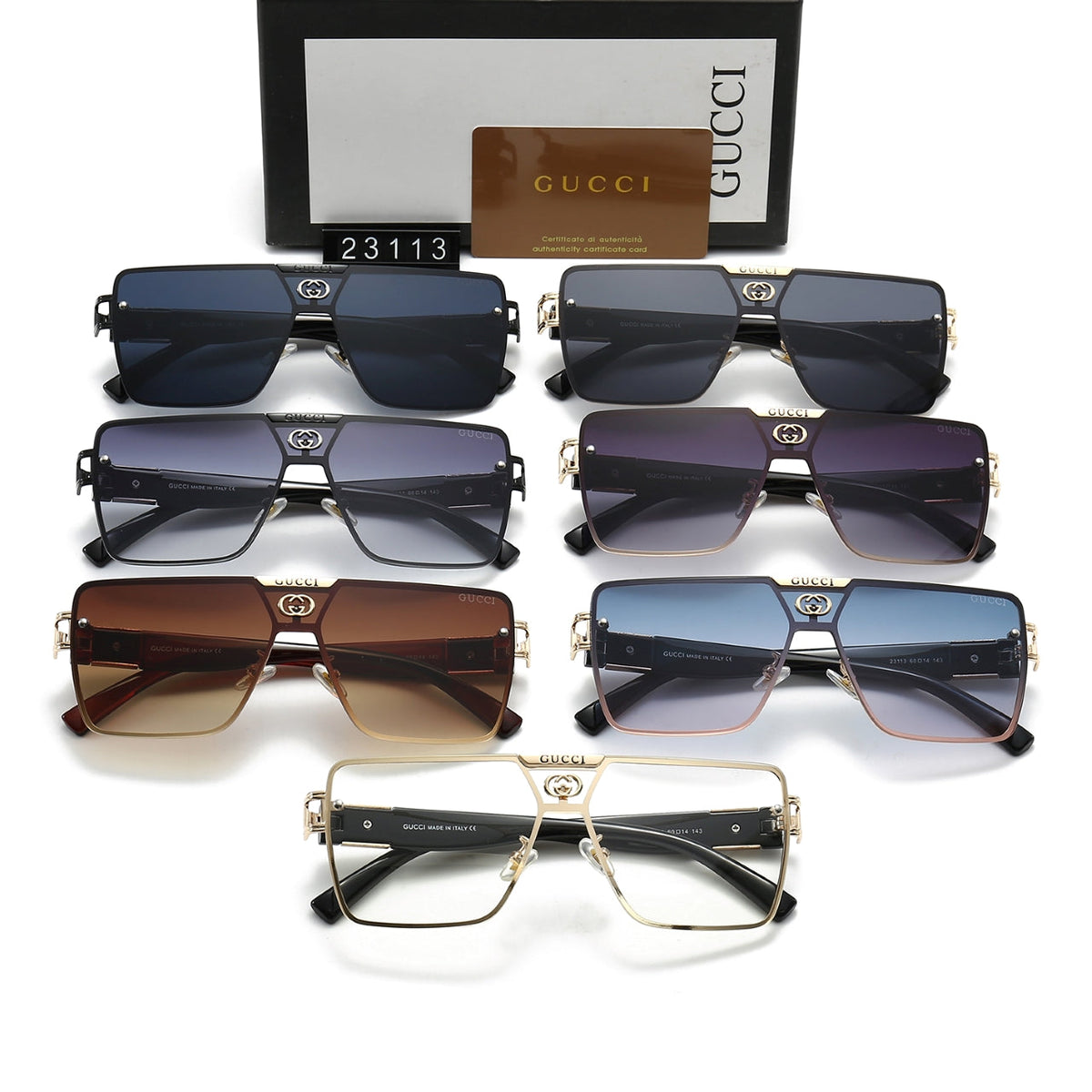 Gucci Sunglasses GG Rimless with Logo Temple Detail
