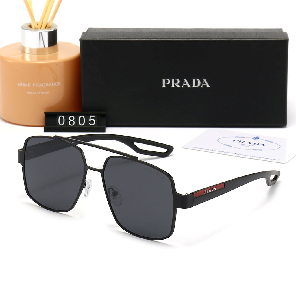 Prada Double Bridge Square Polarized Sunglasses